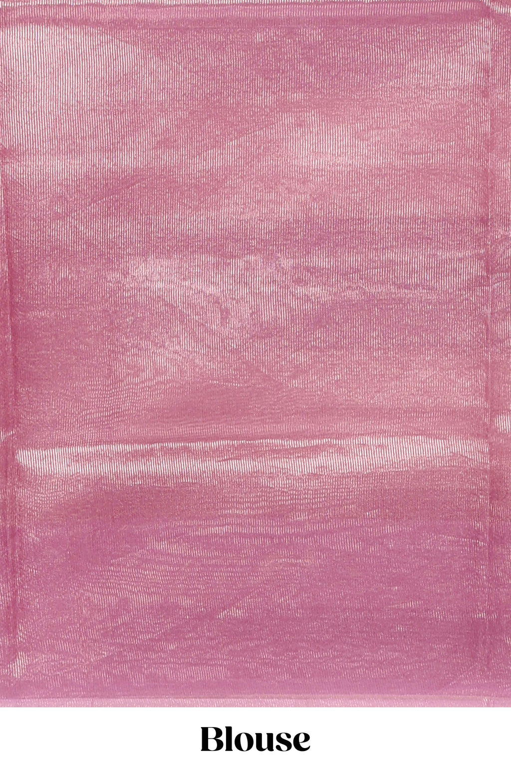 Peach striped design organza saree with floral design border and matching plain blouse