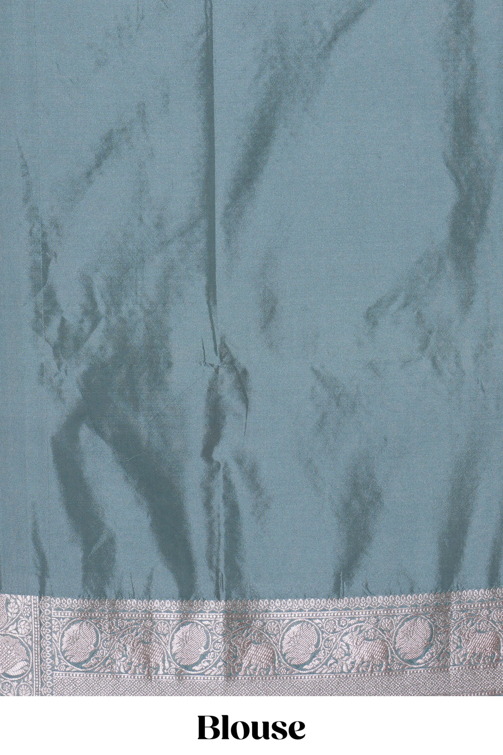 Jade green cow zari motifs design banarasi silk saree with self border and matching blouse