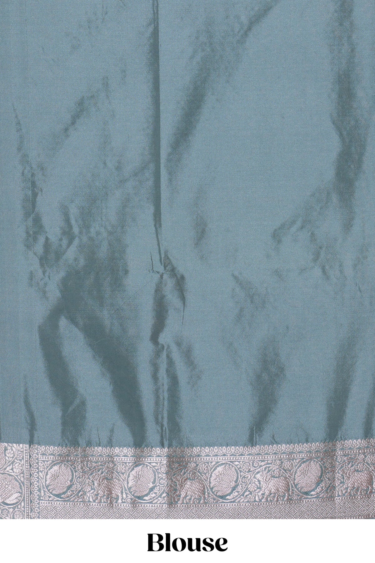 Jade green cow zari motifs design banarasi silk saree with self border and matching blouse