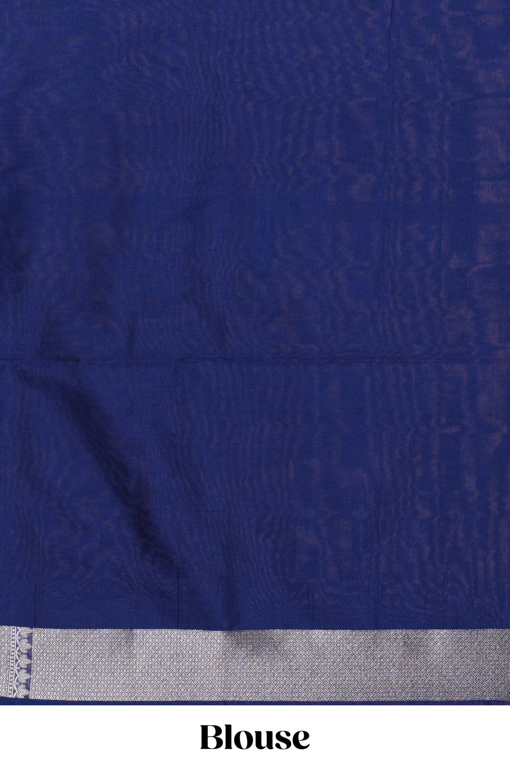 Royal blue floral vines design banarasi silk saree with self border and matching blouse