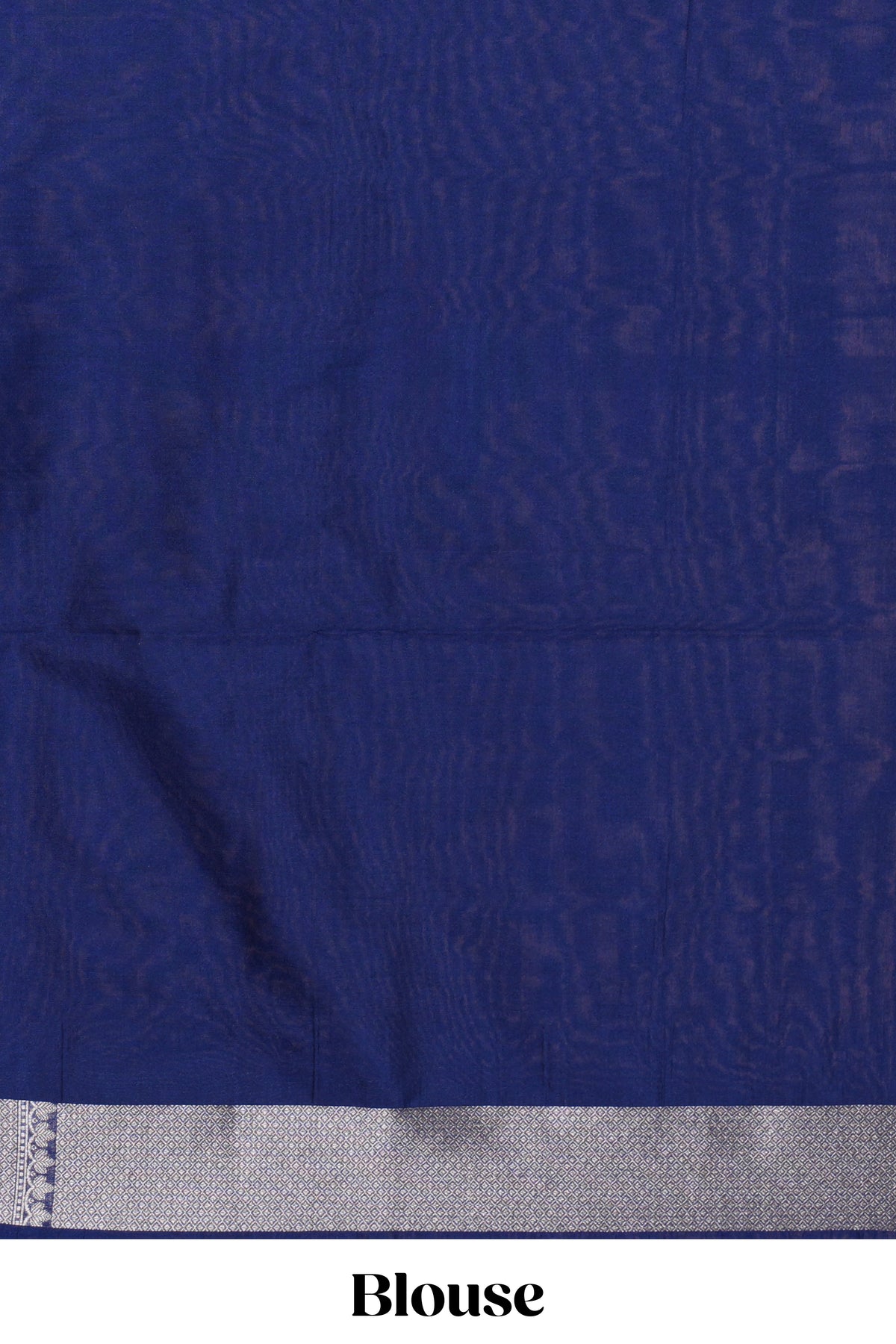 Royal blue floral vines design banarasi silk saree with self border and matching blouse