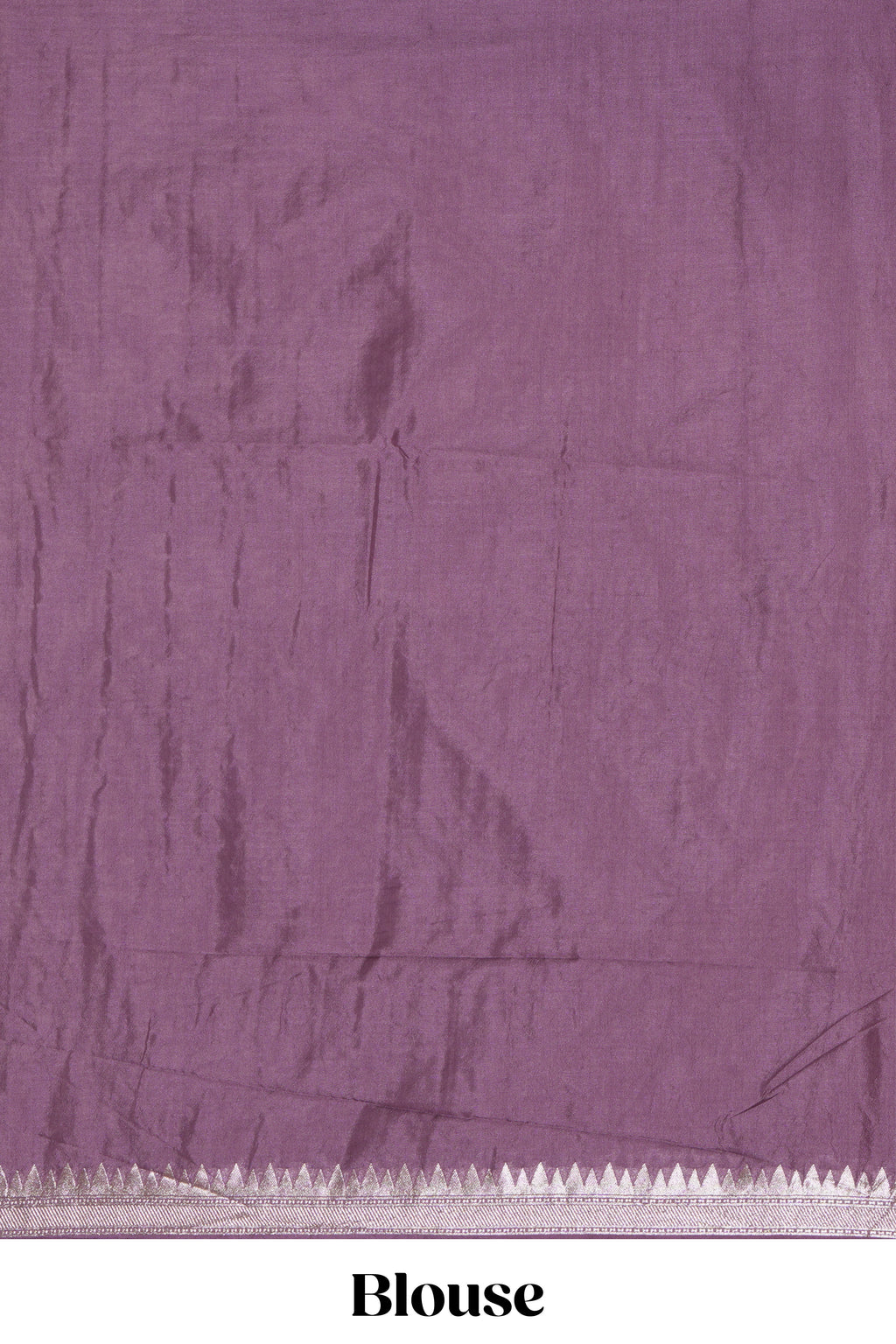 Mauve purple checked design banarasi silk saree with self elephant border and matching blouse