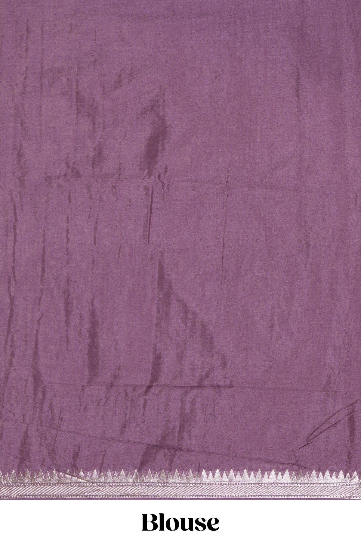 Mauve purple checked design banarasi silk saree with self elephant border and matching blouse