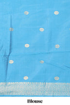 Yellow zari motifs design banarasi silk saree with contrast zari border and buttas blouse