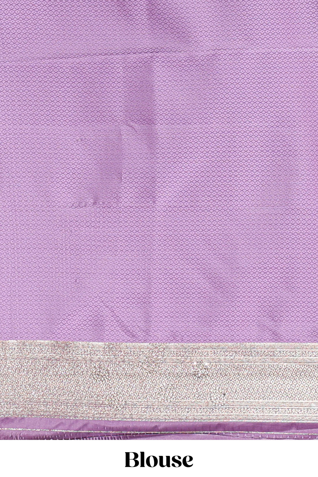 Lavender striped floral design banarasi silk saree with self zari border and blouse