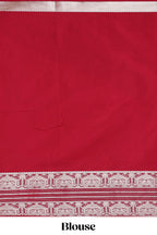 Maroon unique designed banarasi silk saree with self zari border and matching blouse