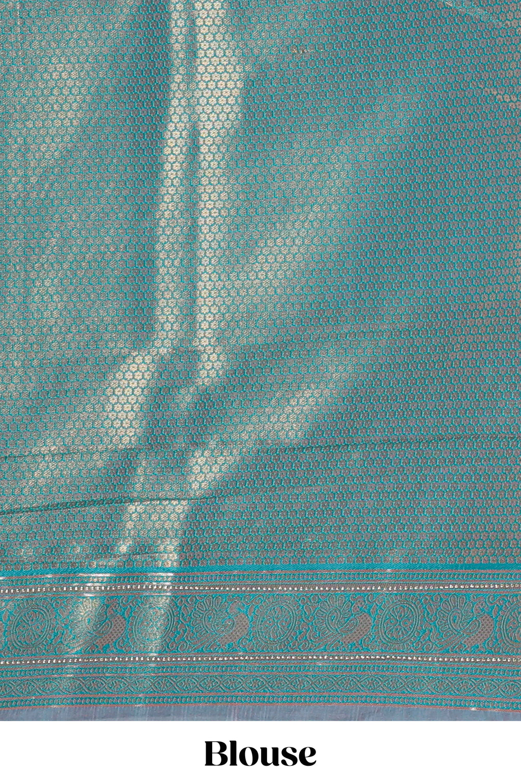 Blush pink unique designed banarasi silk saree with contrast floral zari border and blouse