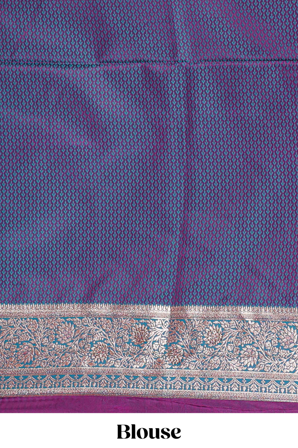 Deep magenta pink floral designed banarasi silk saree with contrast floral border and blouse