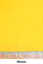 Multicolor chevron designed banarasi silk saree featuring intricate contrast zari border and matching Blouse