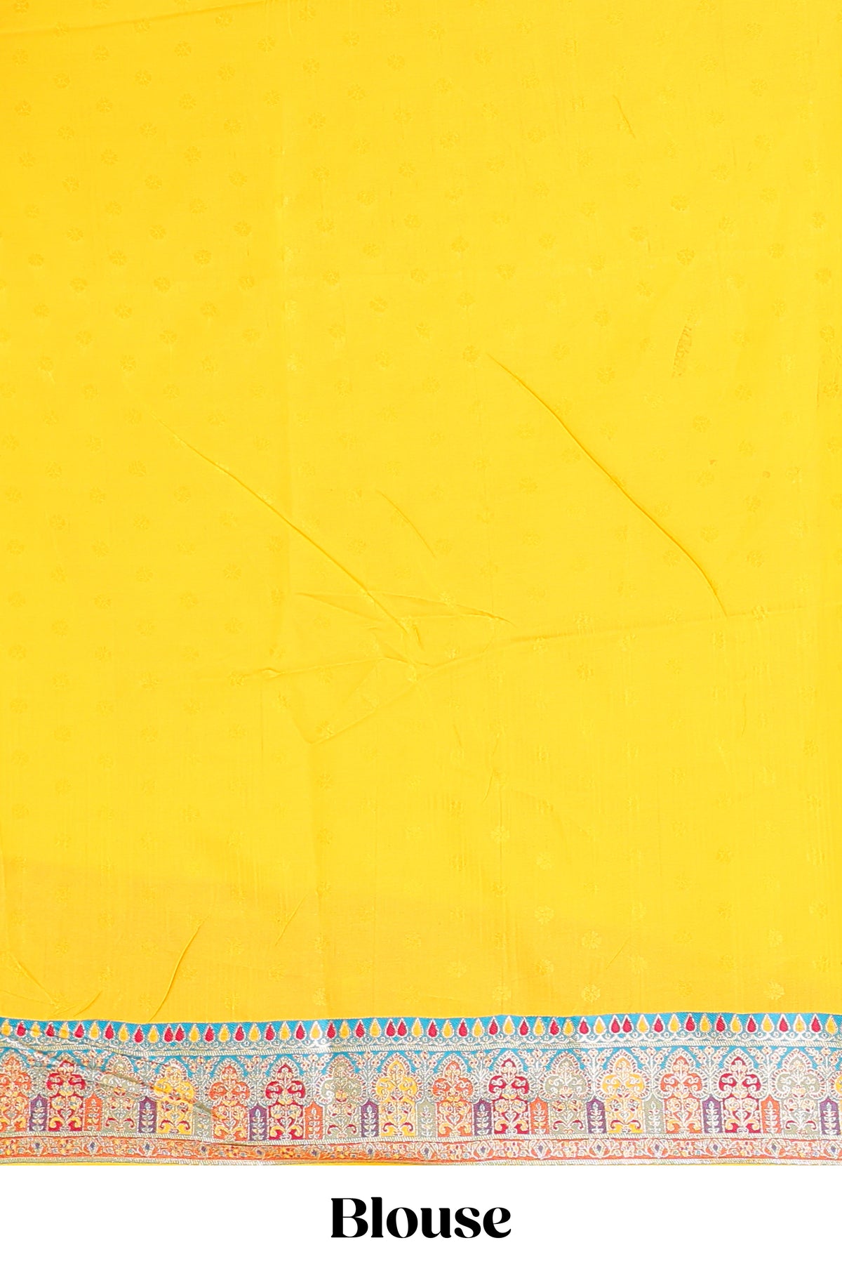 Multicolor chevron designed banarasi silk saree featuring intricate contrast zari border and matching Blouse
