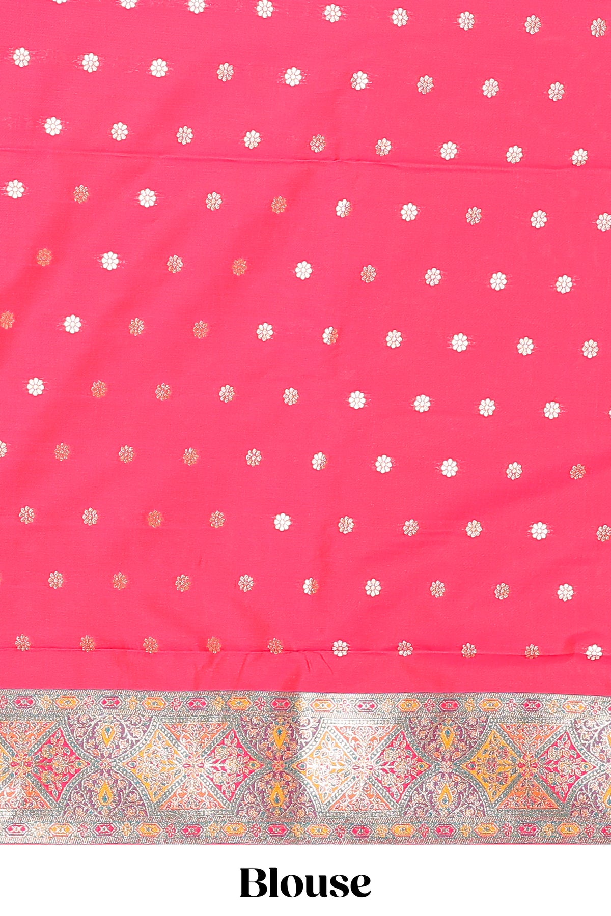 Multicolor striped banarasi silk saree with intricate contrast zari border and blouse