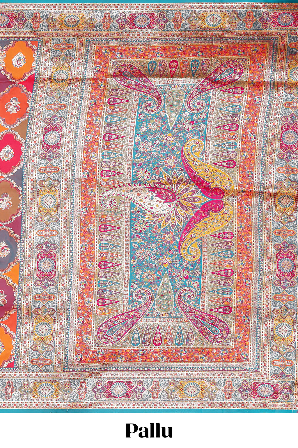 Multicolor geometric grid patter banarasi silk saree with intricate contrast zari border and blouse