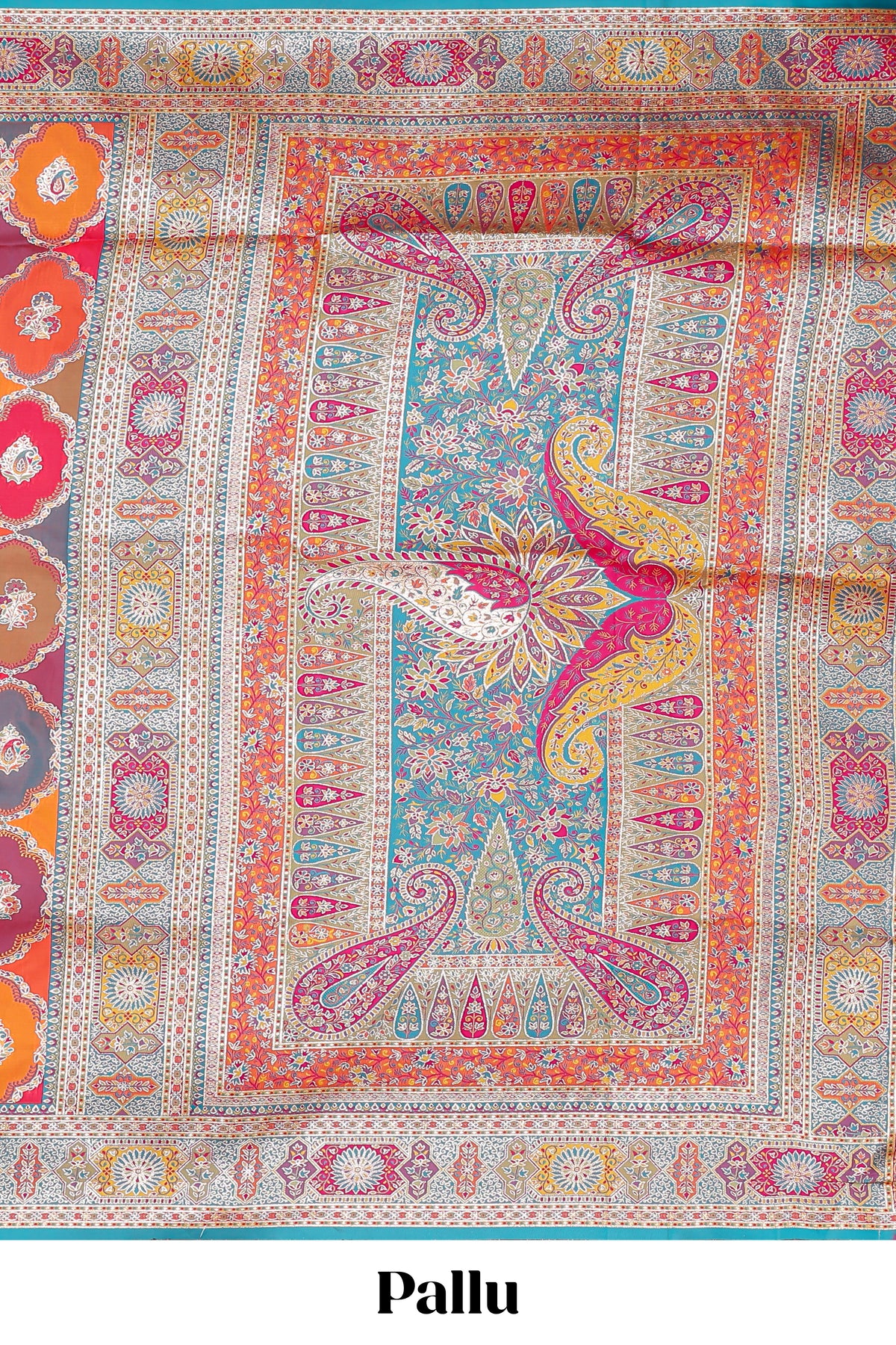 Multicolor geometric grid patter banarasi silk saree with intricate contrast zari border and blouse