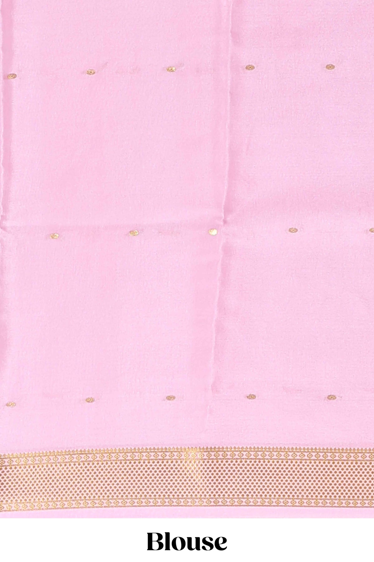 Green zari motifs design pure mysore silk saree with contrast border and zari motifs blouse