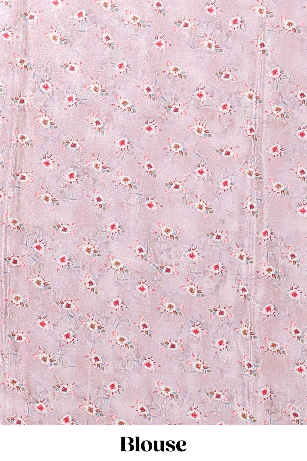 Borderless peach floral design art mysore silk saree with matching floral printed blouse