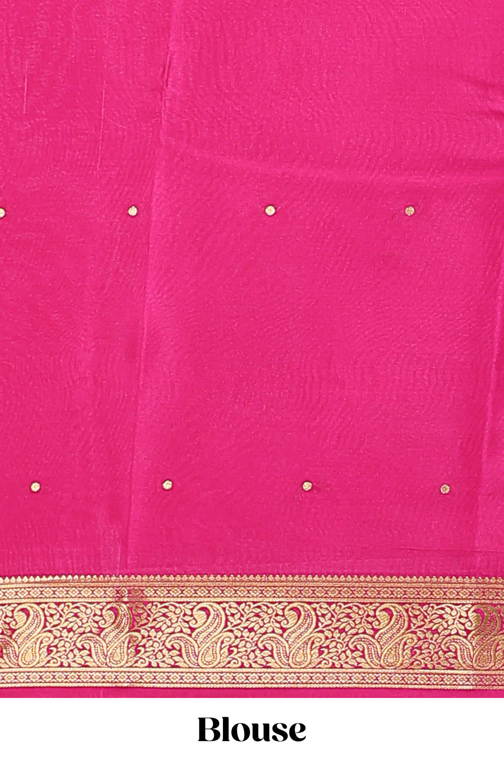 Blue polka dots pure mysore silk saree with contrast border and blouse