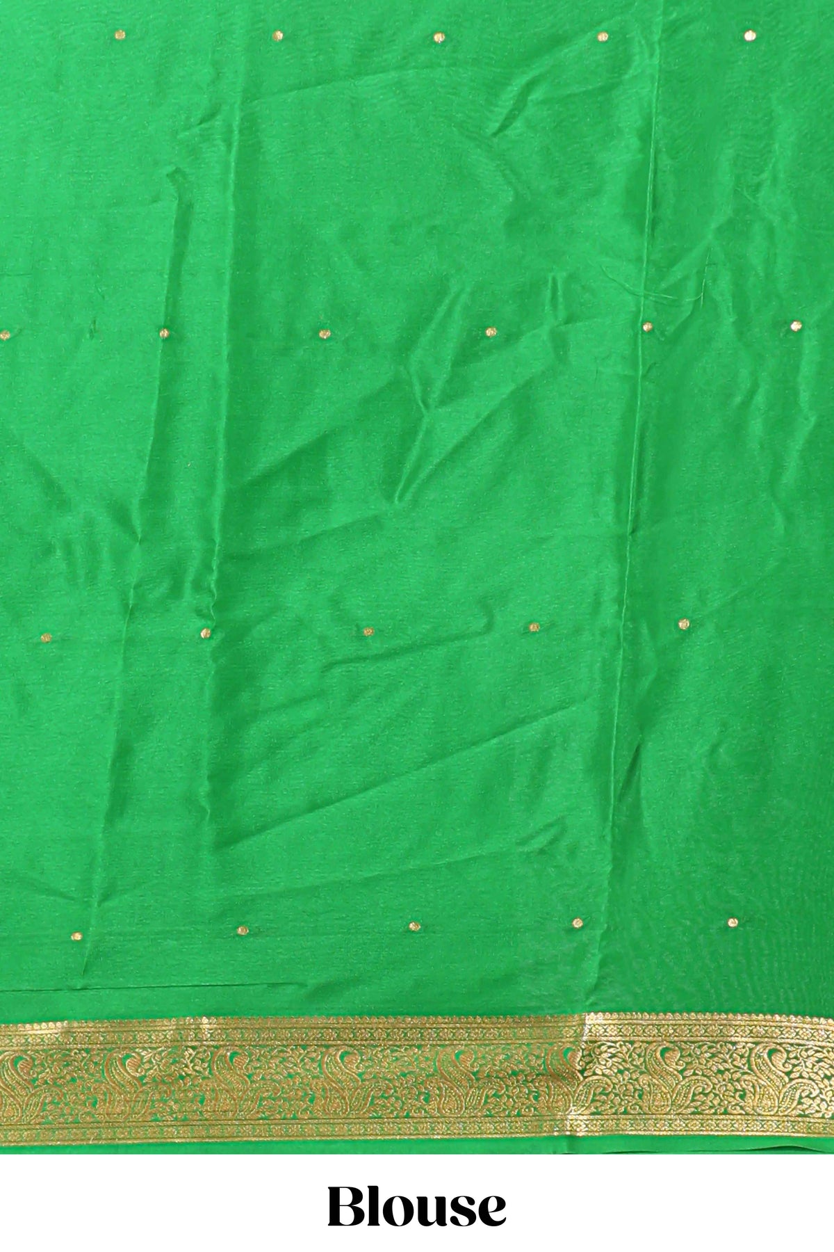 Red polka dot pure mysore silk saree with contrast border and blouse