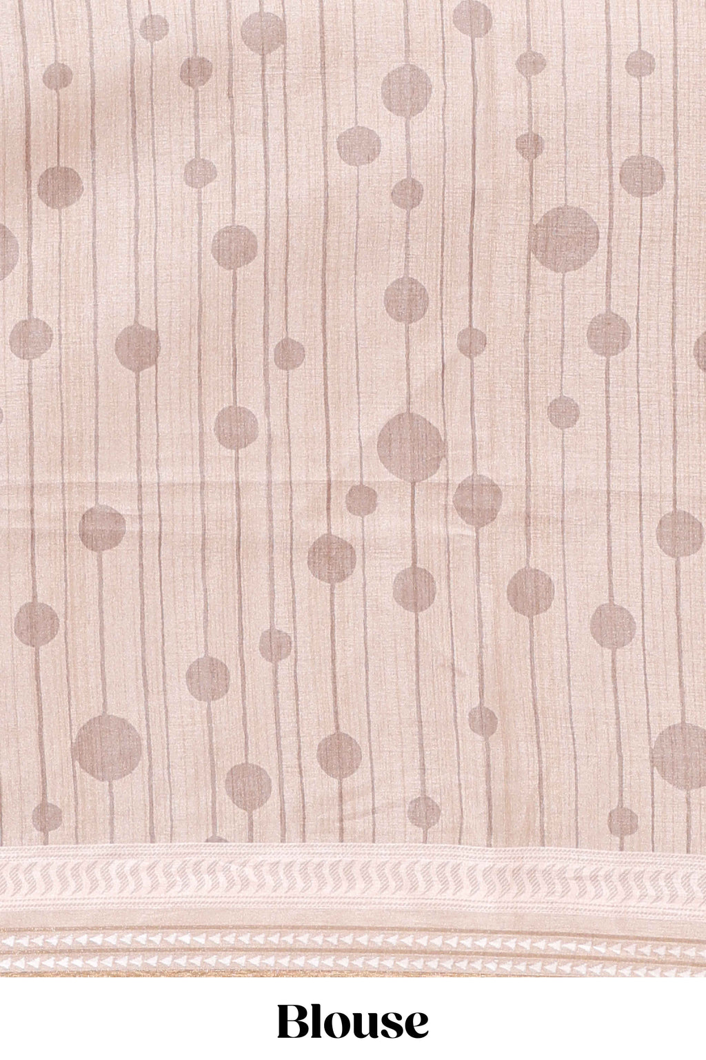 Grey abstract geometric motifs printed saree with contrast border and printed blouse