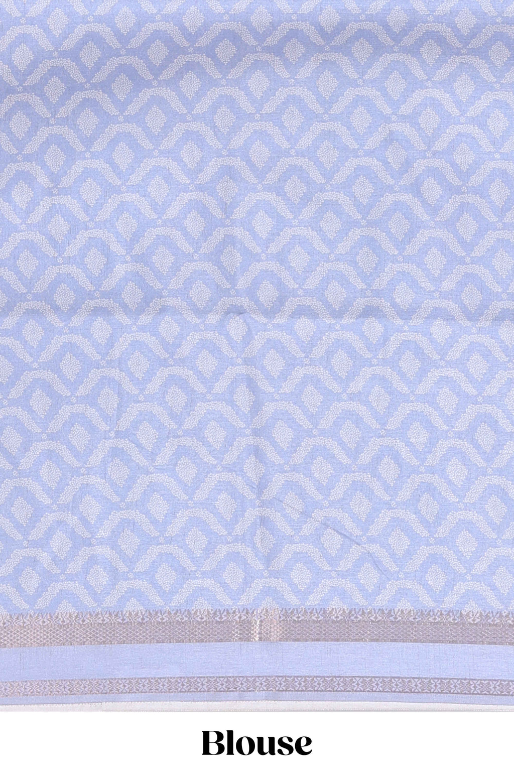 Lavender geometric zari striped bottom floral design self border and matching blouse