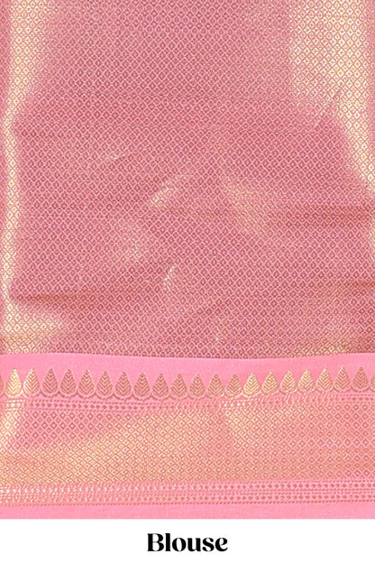 Maroon floral design zari butta raw silk saree with contrast zari border and pallu