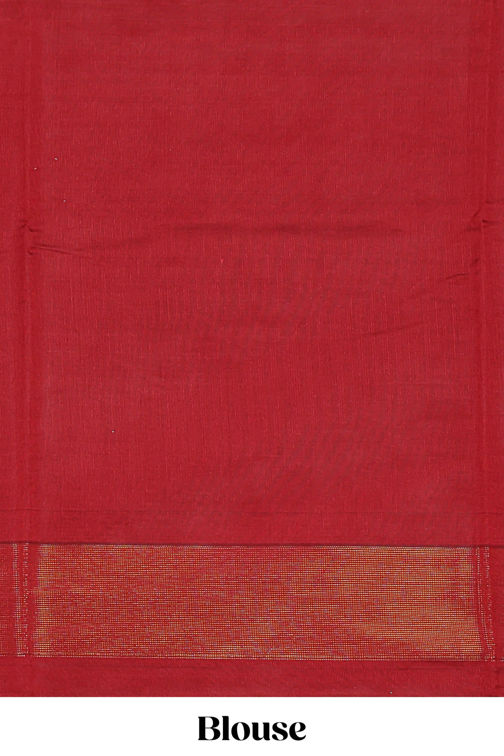 Red zari checks and buttas raw silk saree with self zari border and matching blouse