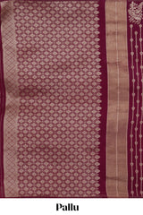 Borderless maroon striped and peacock zari design raw silk saree with self zari pallu and matching blouse