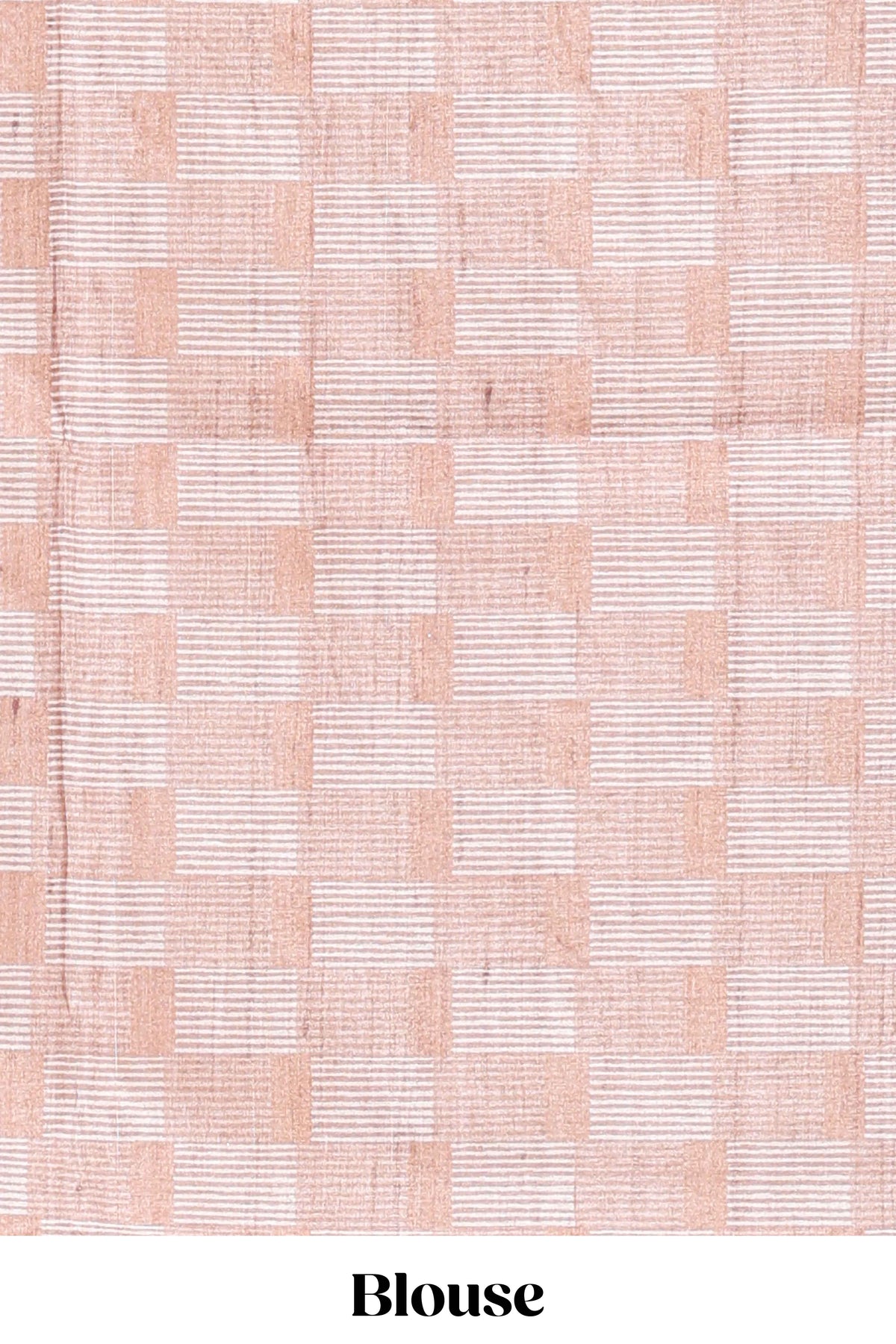 Beige striped design raw silk saree with self border and matching blouse