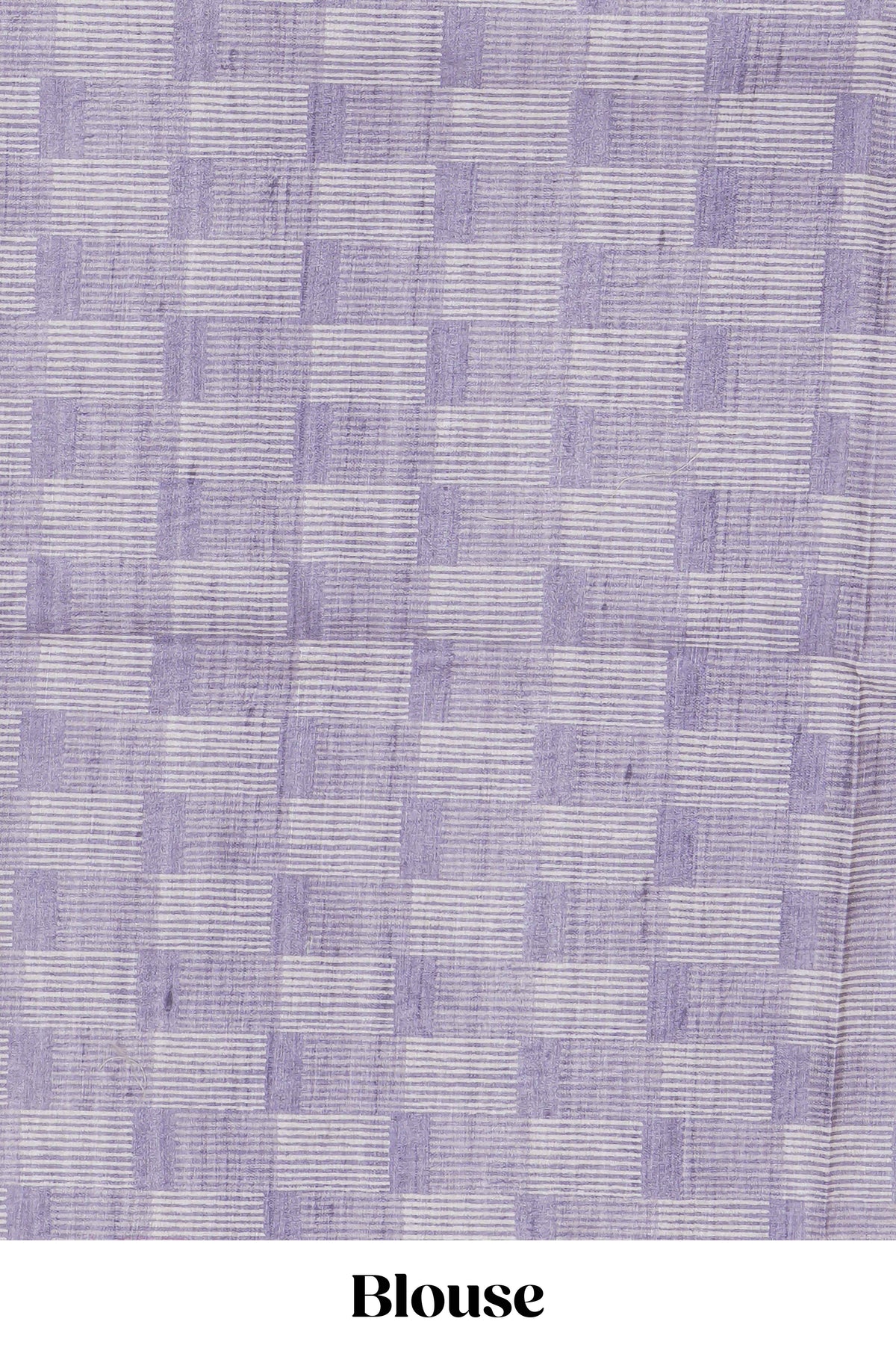 Off white striped design raw silk saree with self peacock design embroidery border and matching checked blouse