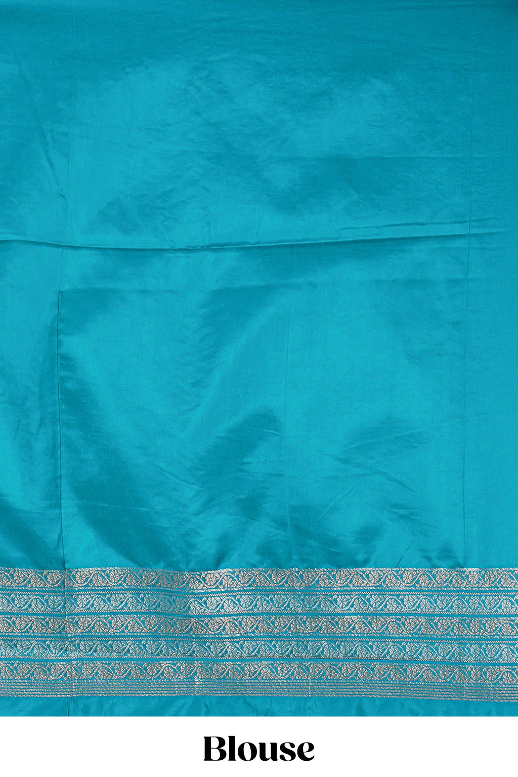 Blue floral zari motifs design raw silk saree with self zari border and matching blouse