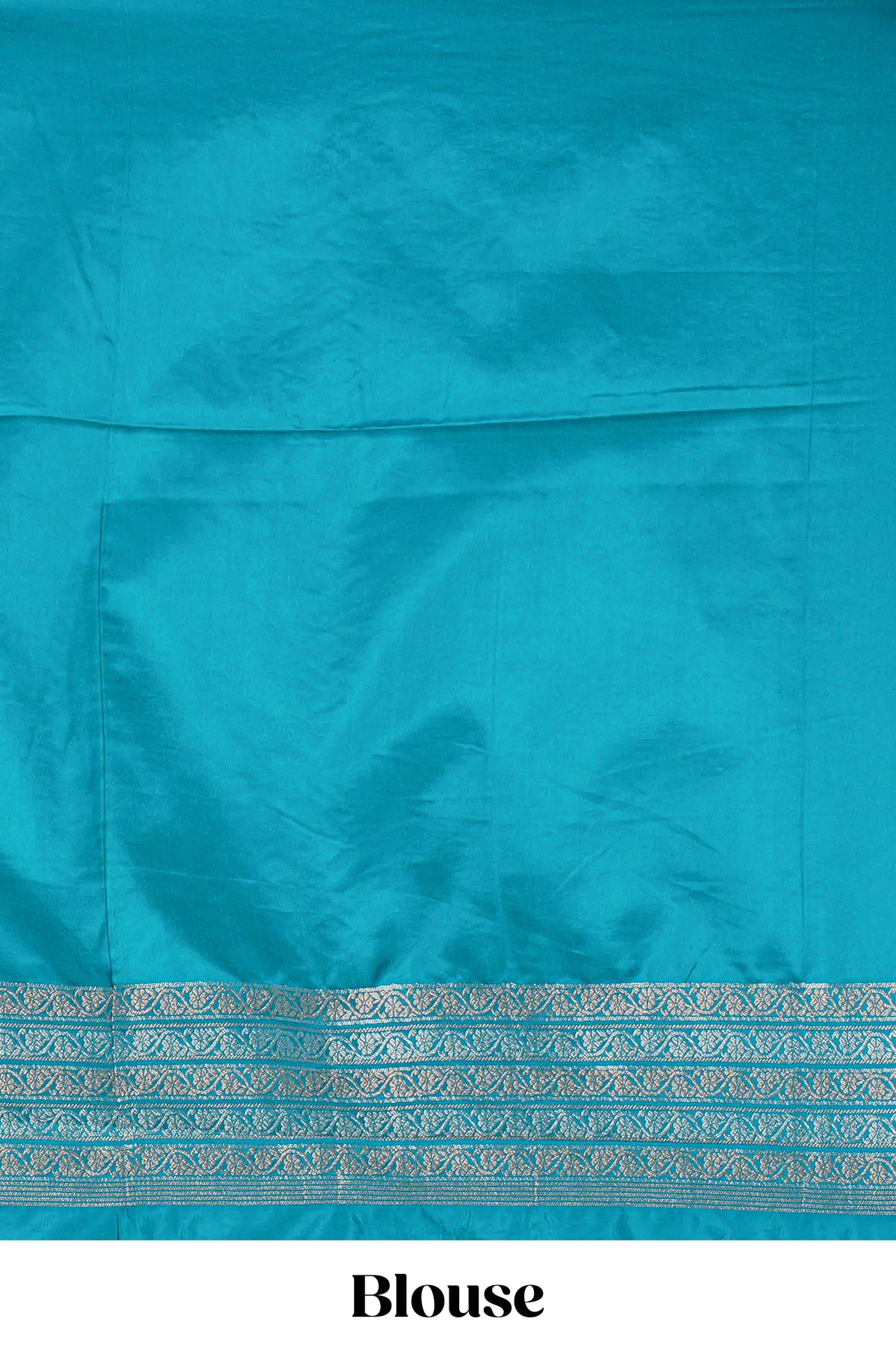 Blue floral zari motifs design raw silk saree with self zari border and matching blouse