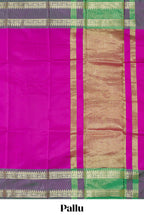 Bright pink plain raw silk saree with contrast bentex border and blouse