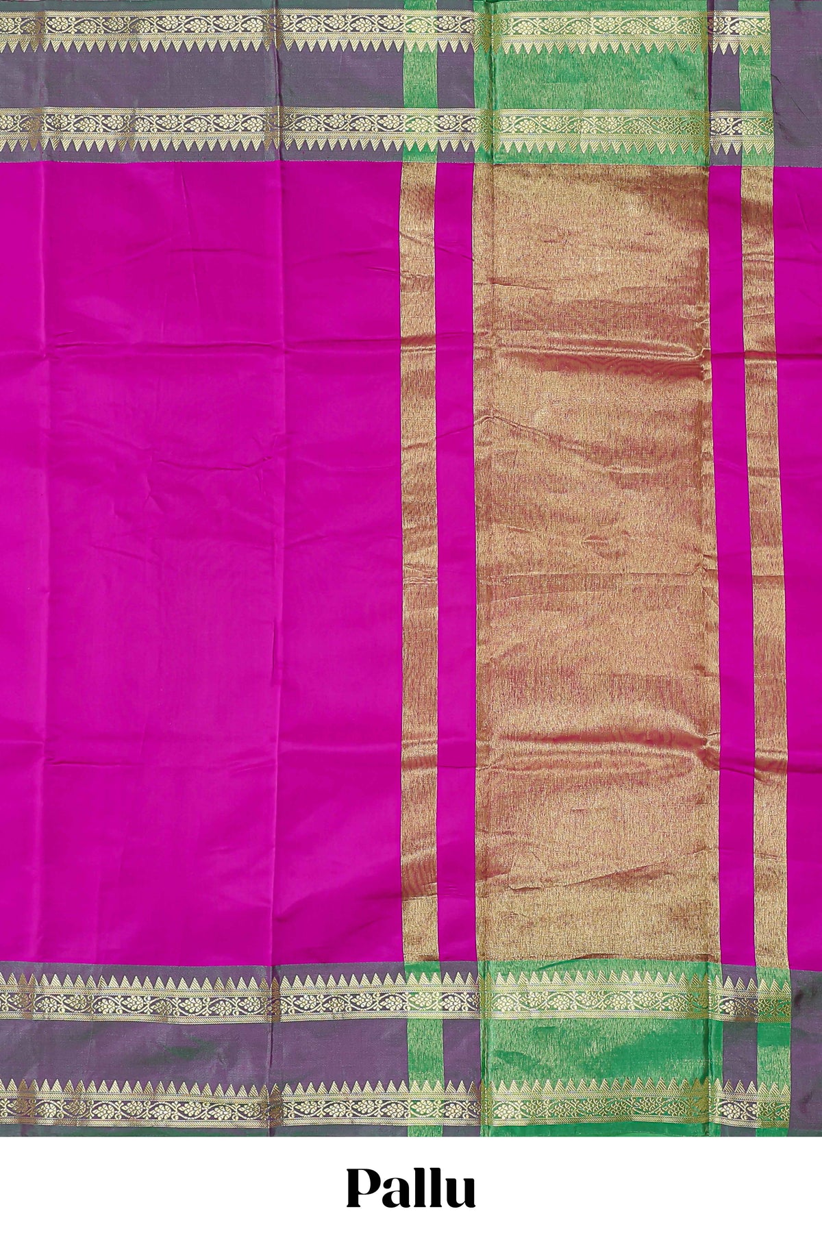 Bright pink plain raw silk saree with contrast bentex border and blouse