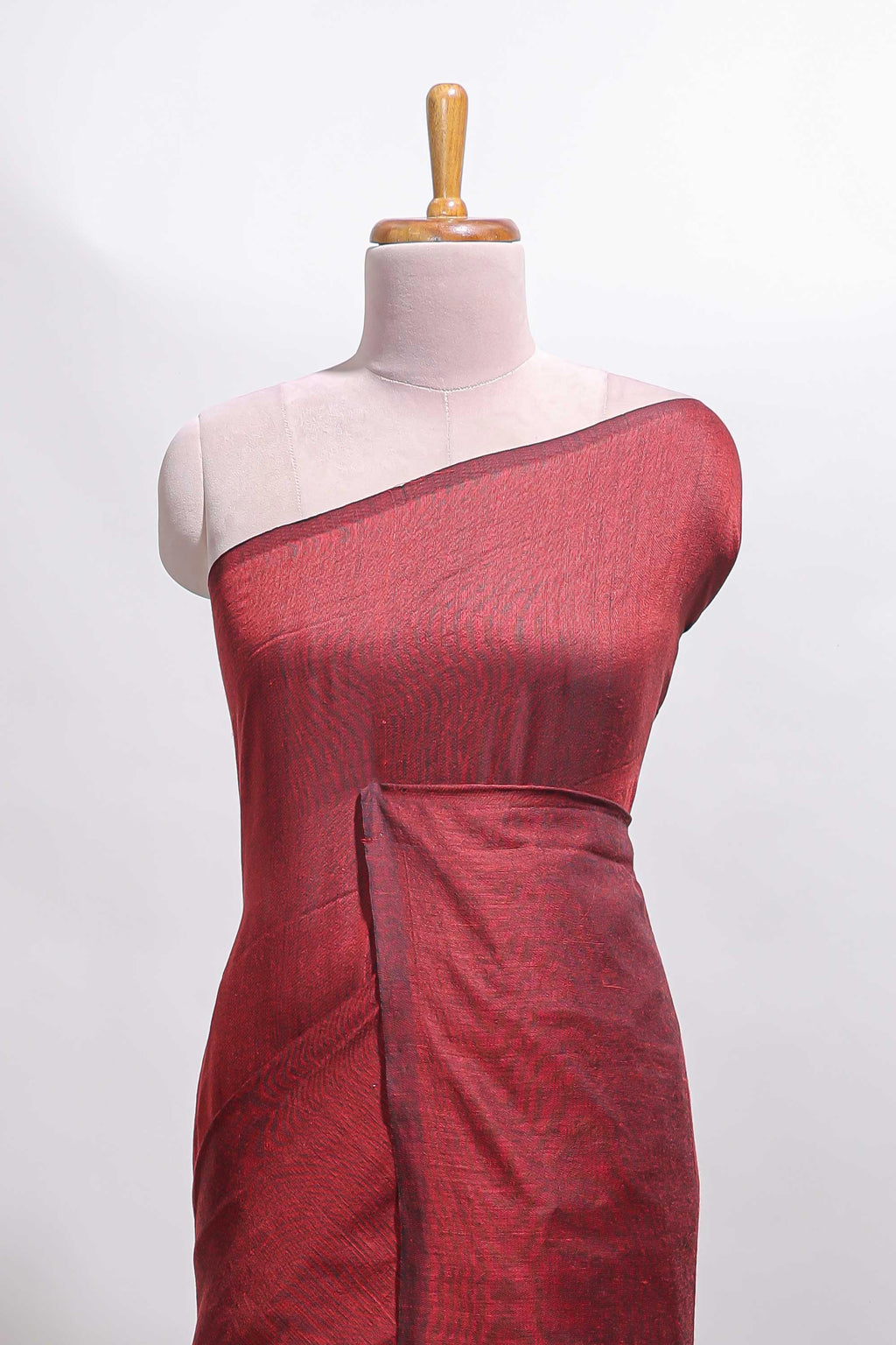 Borderless maroon plain south cotton saree with matching floral print blouse