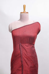 Borderless maroon plain south cotton saree with matching floral print blouse