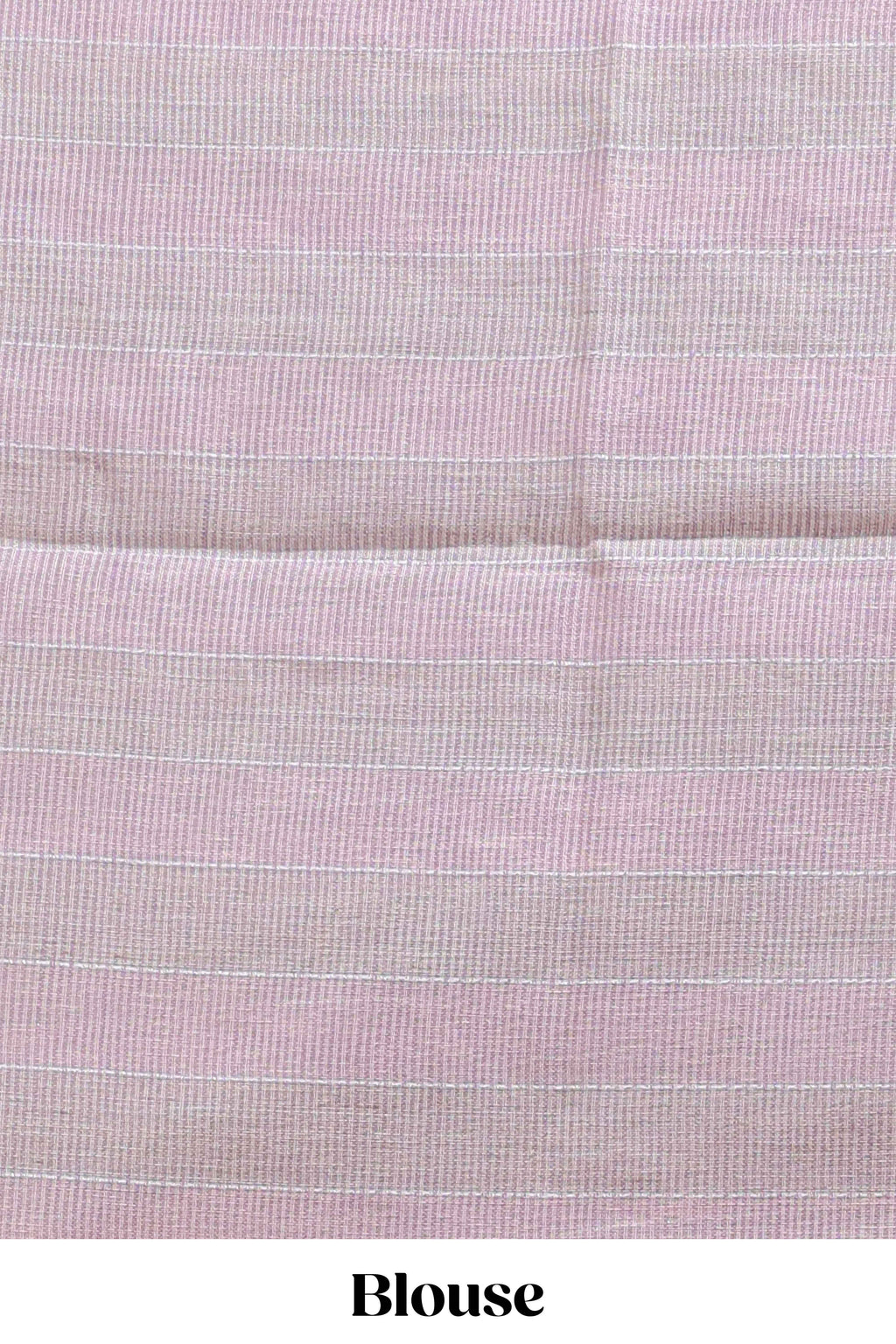 Lavender striped south cotton saree with self silver zari border and matching blouse
