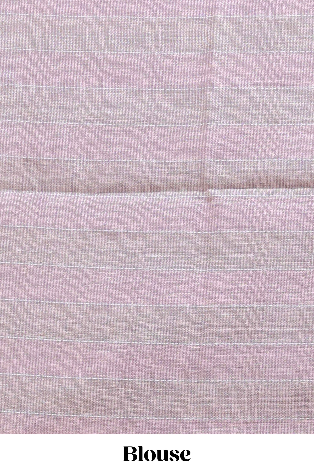 Lavender striped south cotton saree with self silver zari border and matching blouse