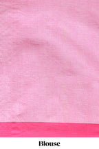 Light Blue & Pink Floral Woven Sothu Cotton Saree with Tassels