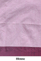 Green & Purple Floral Woven Sothu Cotton Saree with Tassels
