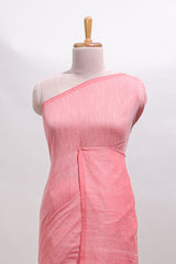 Borderless peach plain south cotton sarees with matching printed blouse and self pallu tassels
