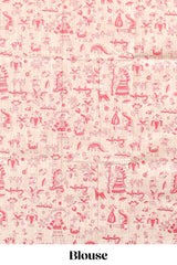 Wine red plain south cotton sarees with contrast warli printed blouse