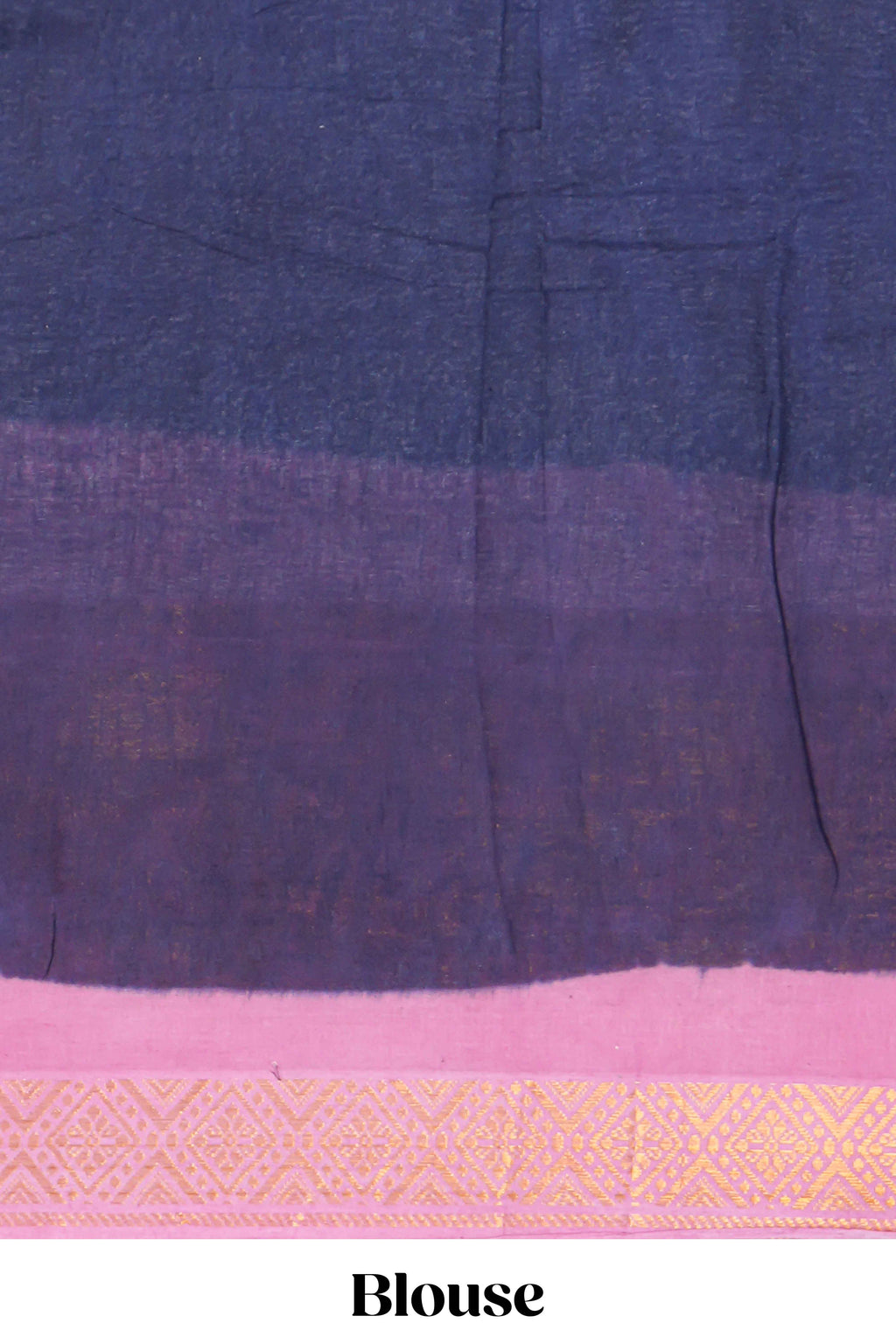 Elegant navy blue Sungudi cotton saree with contrast temple inspired pattern border and contrast pallu along with matching blouse