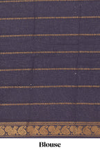 Red Sungudi cotton saree with gold zari stripe motifs a contrasting  zari border checked pallu and contrast blouse
