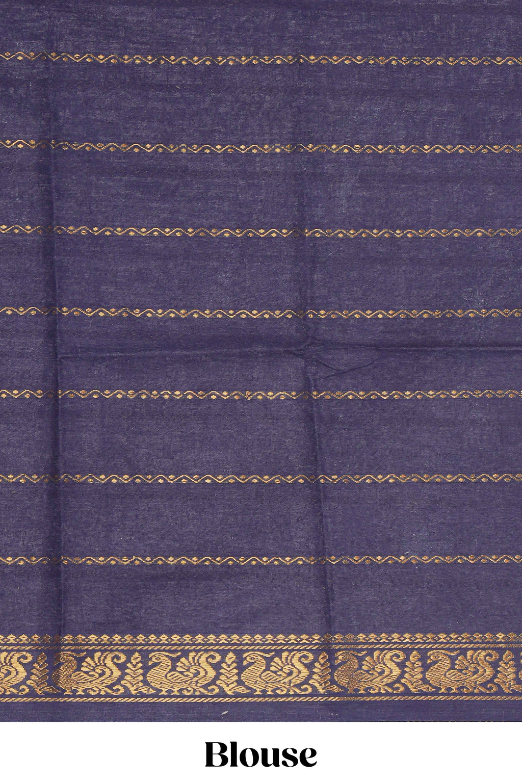 Blue Sungudi cotton saree with gold zari stripe motifs a contrasting  zari border checked pallu and contrast blouse