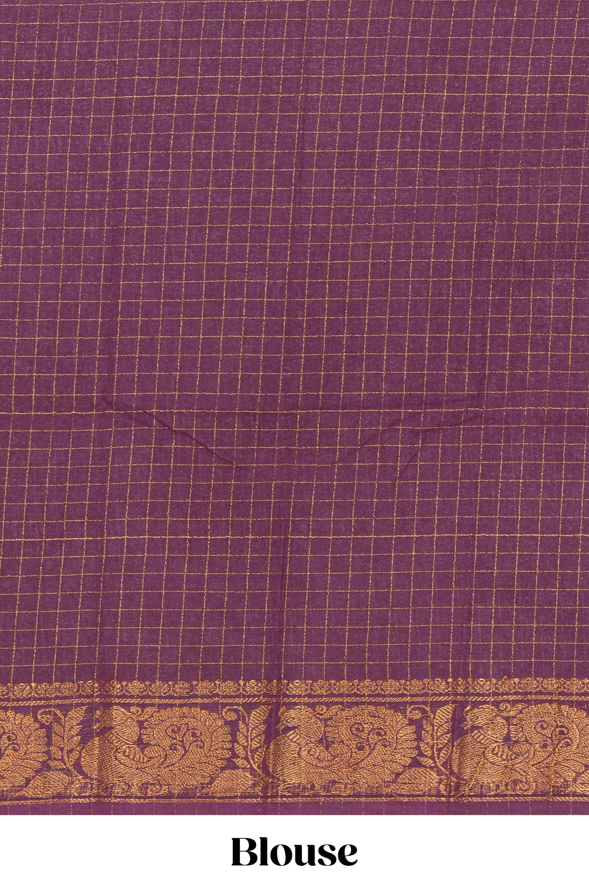 Pink sungudi cotton saree with checked body contrasting peacock zari border striped pallu and a matching checked blouse