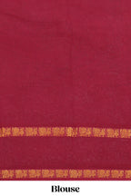 Pink traditional kolam print sungudi cotton saree with contrast border and striped pallu