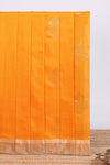 Yellow zari motifs design silk cotton saree with contrast zari border and blouse