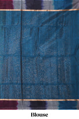 Green striped zari motifs design silk cotton saree with contrast zari border and blouse