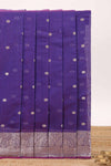 Violet butta designed silk cotton saree with self zari border and blouse