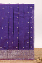 Violet butta designed silk cotton saree with self zari border and blouse