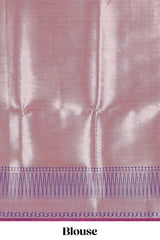 Violet butta designed silk cotton saree with self zari border and blouse